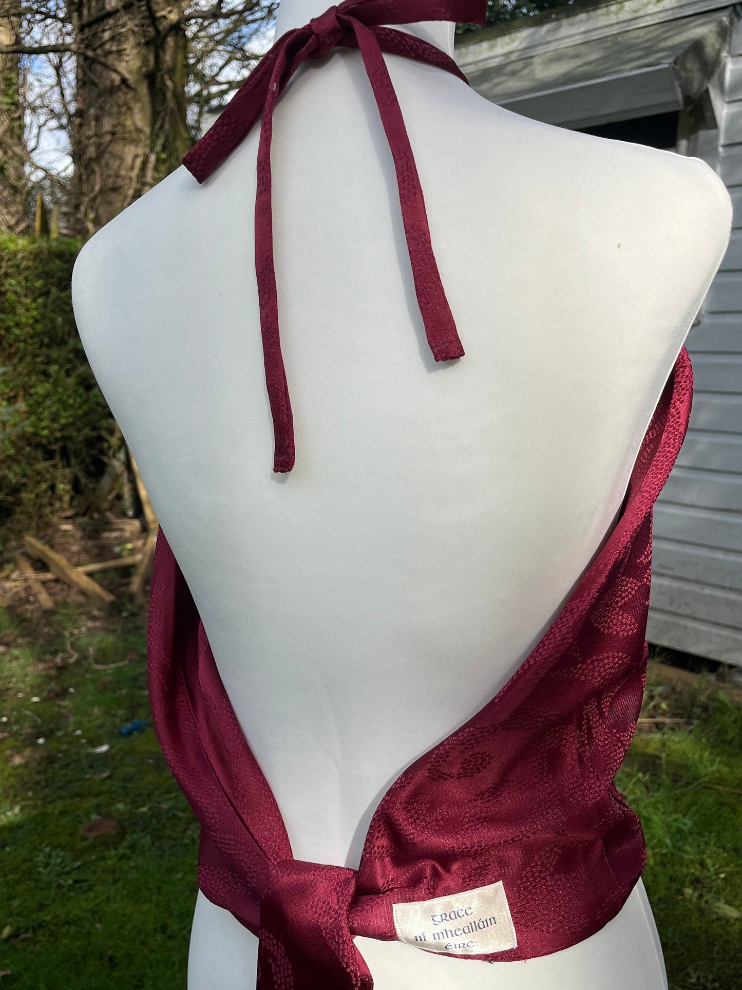 Beaded Burgundy halter top SMALL