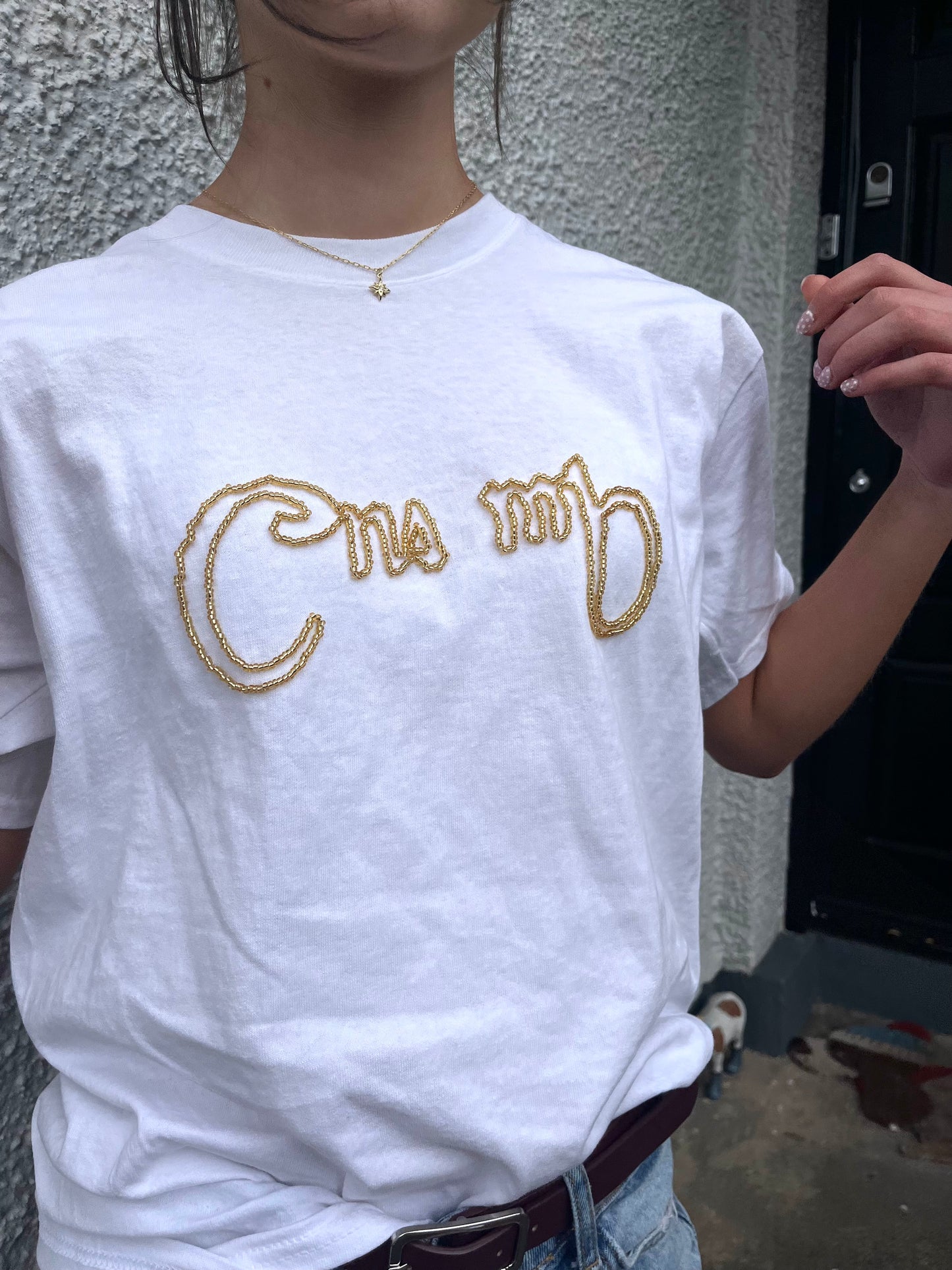 Cumann na mBann beaded tee MEDIUM
