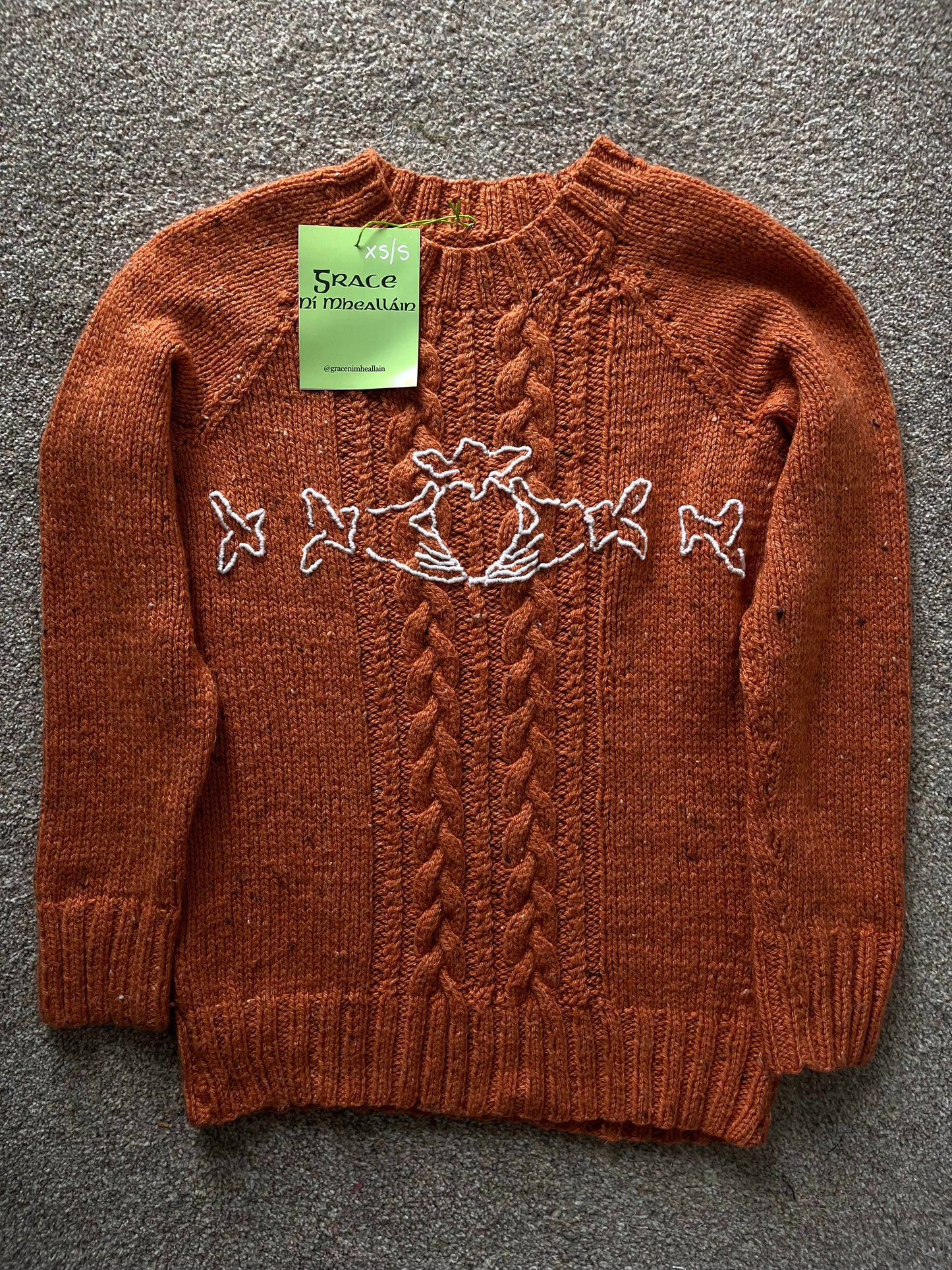 Orange Claddagh jumper XS/S