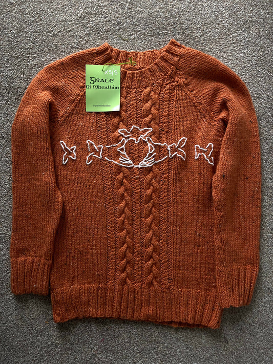 Orange Claddagh jumper XS/S