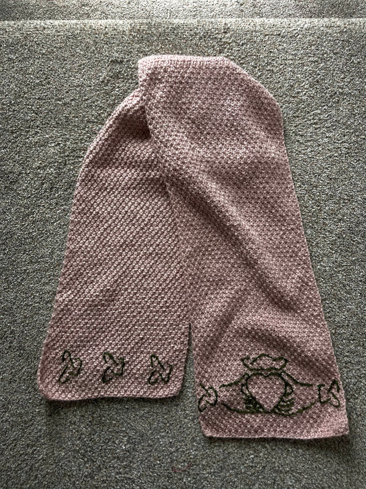 Pink and green Claddagh scarf