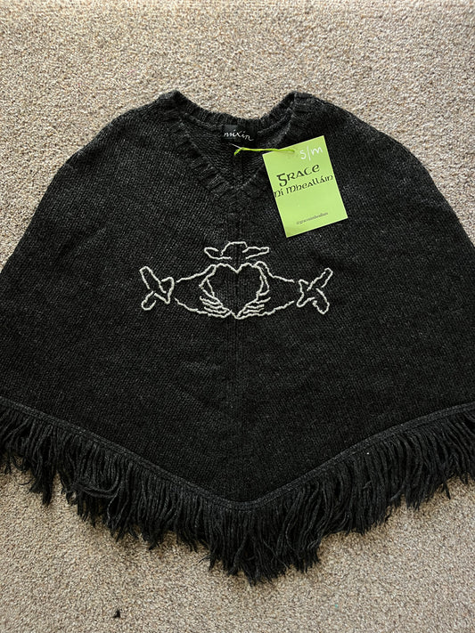 Dark grey and silver poncho S/M